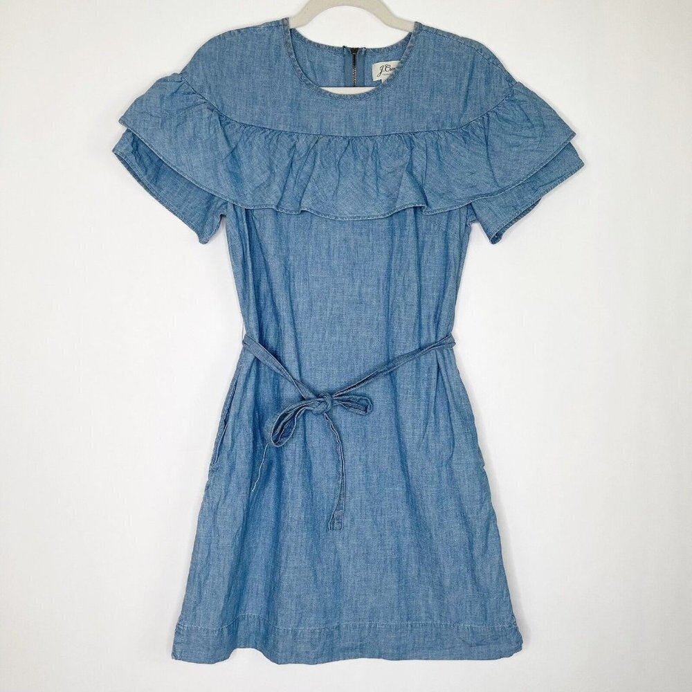 J Crew Chambray Dress Size 2 - Picture 2 of 9